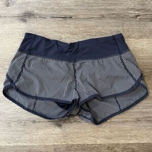Lululemon Blue Pinstripe Speed Running Shorts Size 4